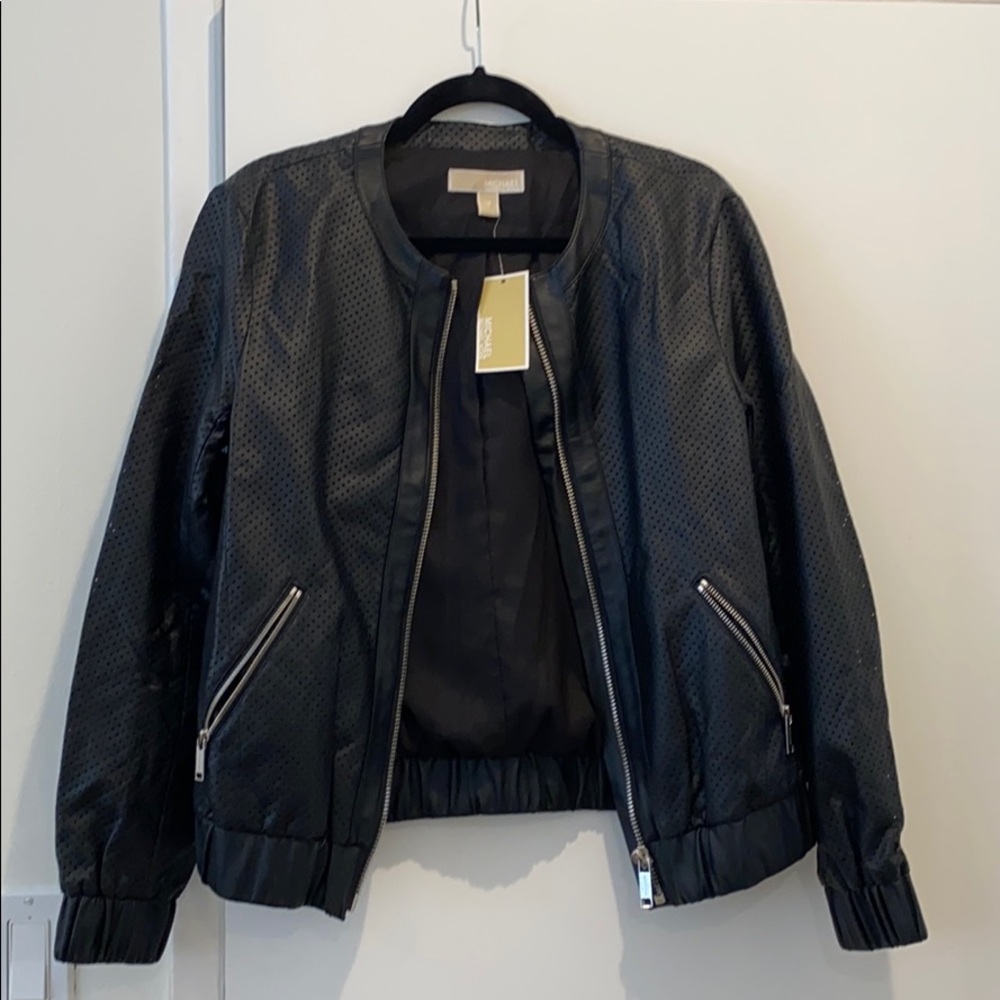 Michael Kors perforated faux leather Jacket